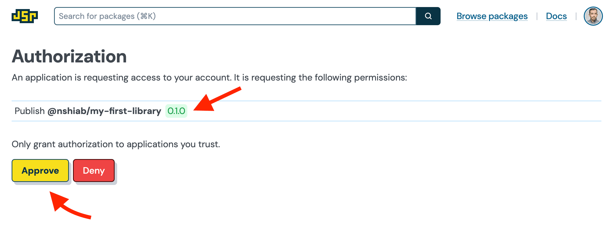 Authorizing the library.
