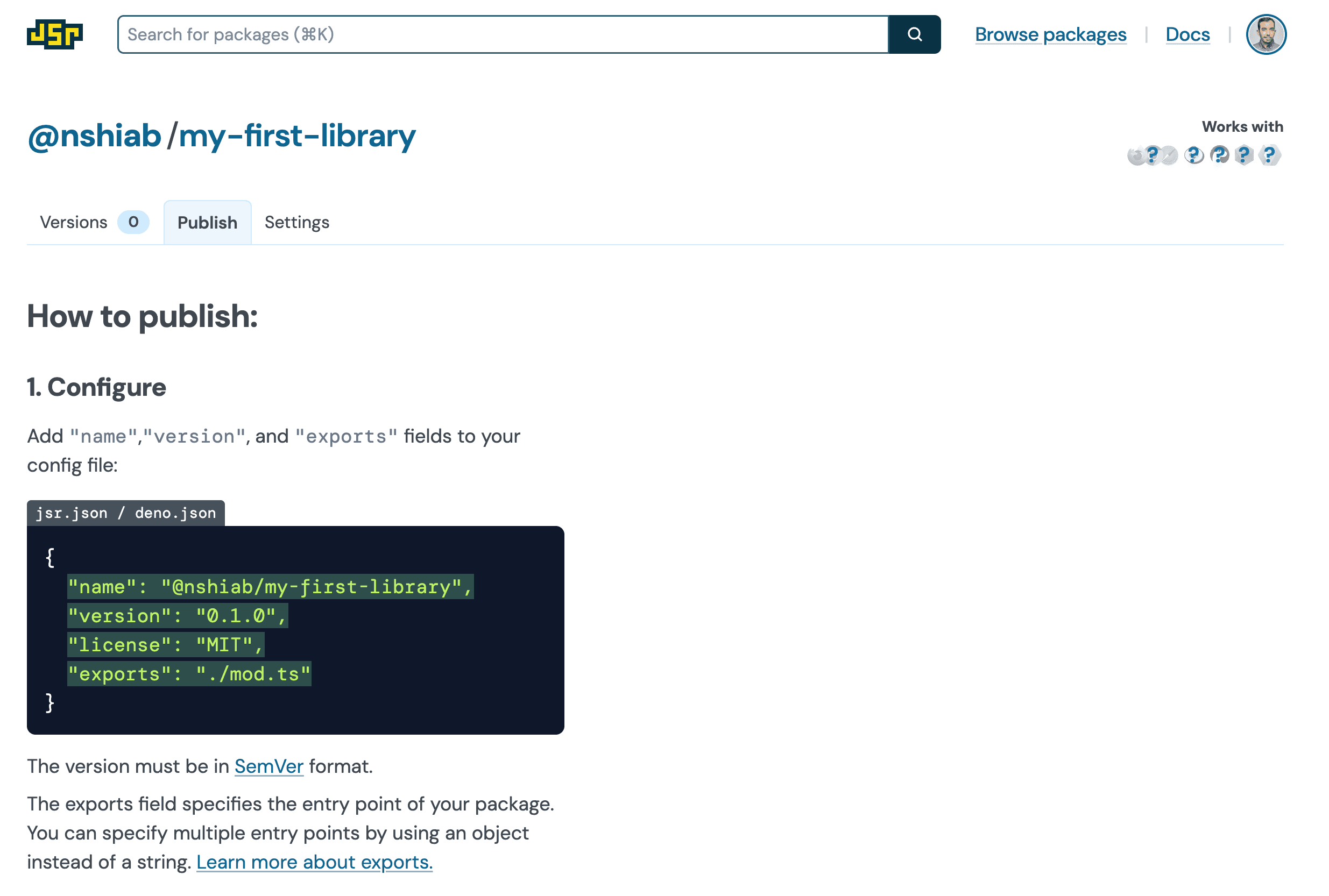 JSR library config.