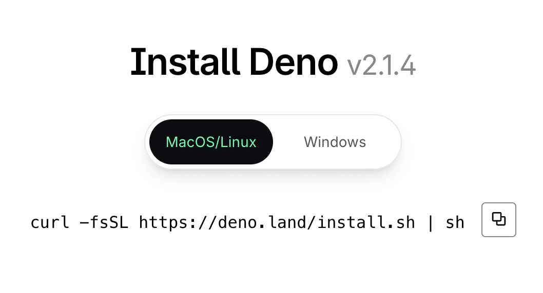 A screenshot of Deno's website.