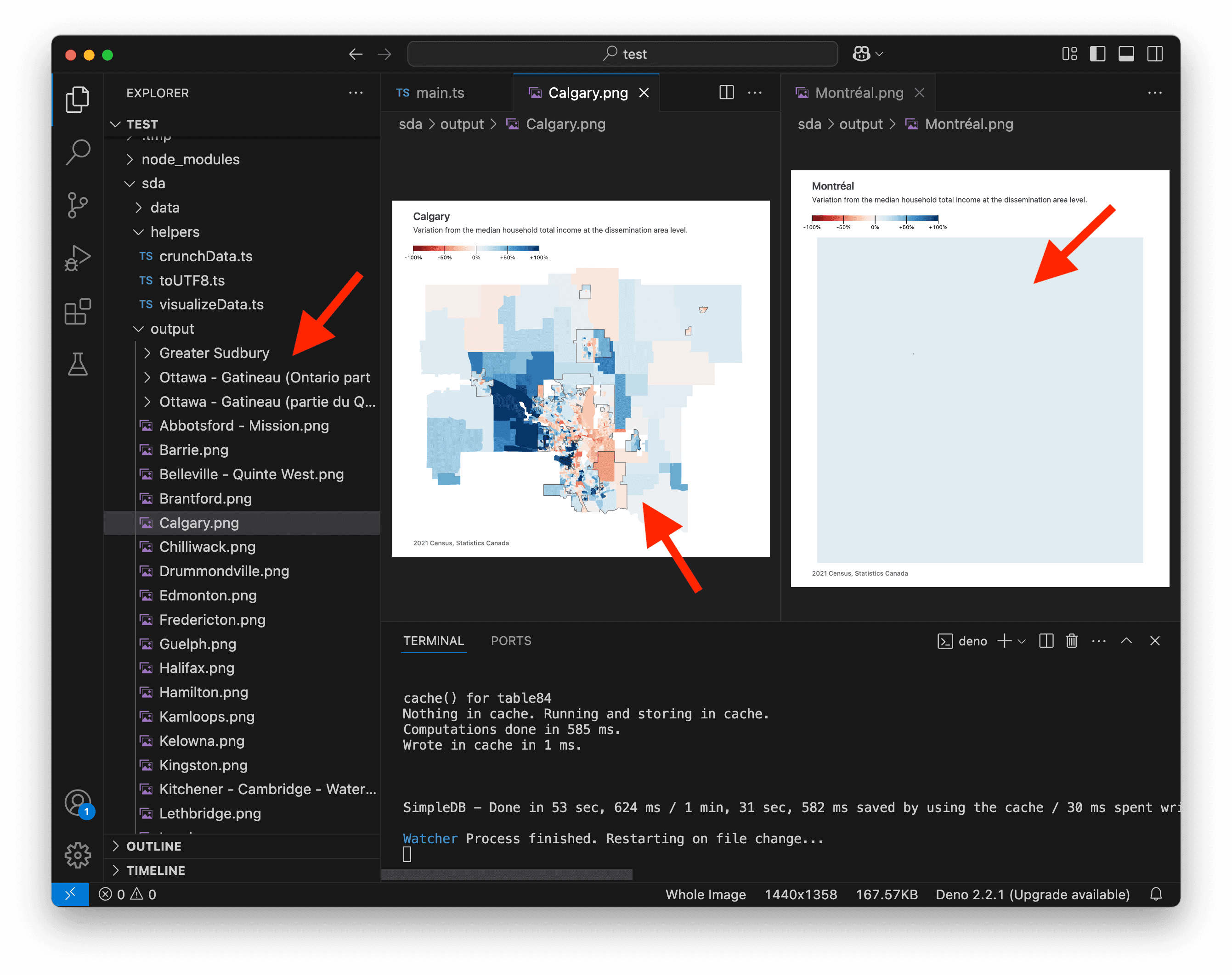 A screenshot of problematic maps.