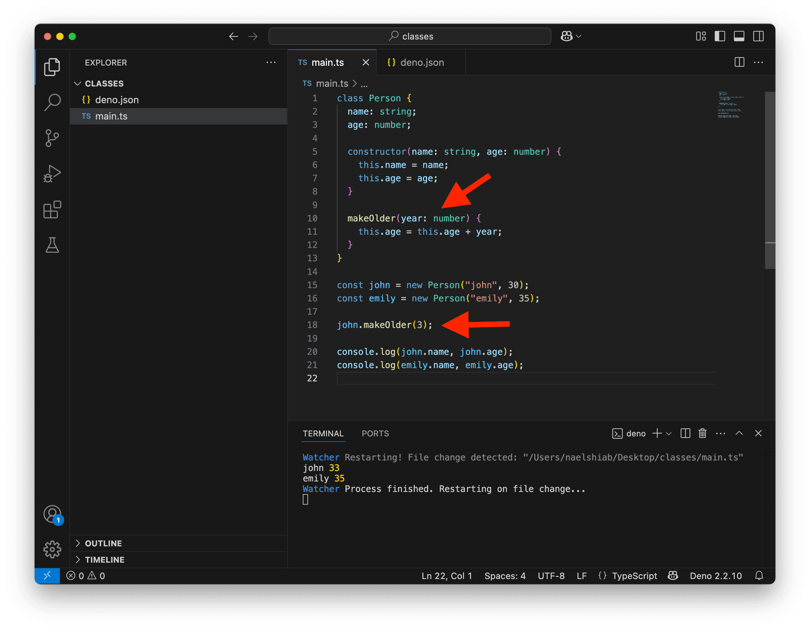 Using methods with parameters.