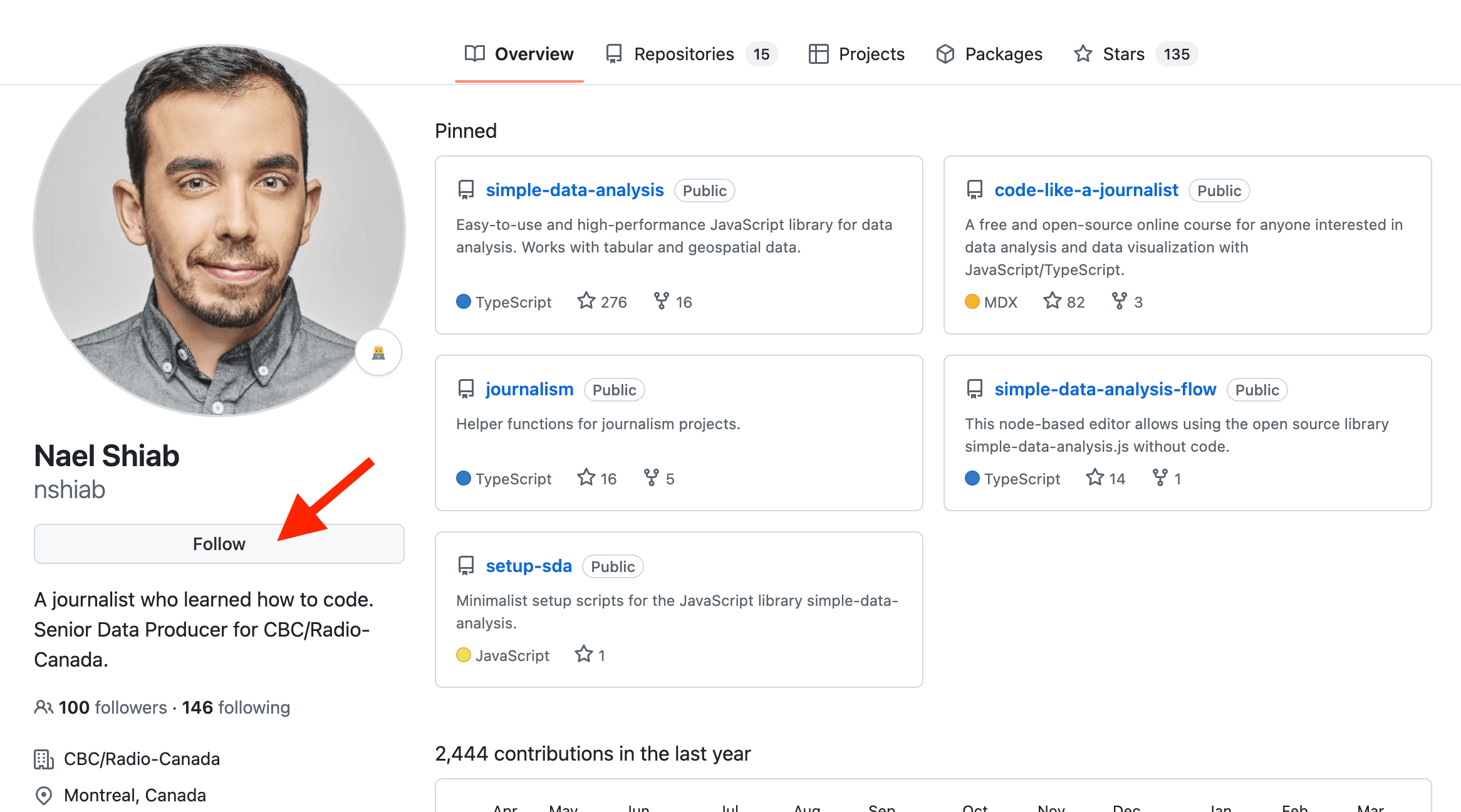 GitHub profile.