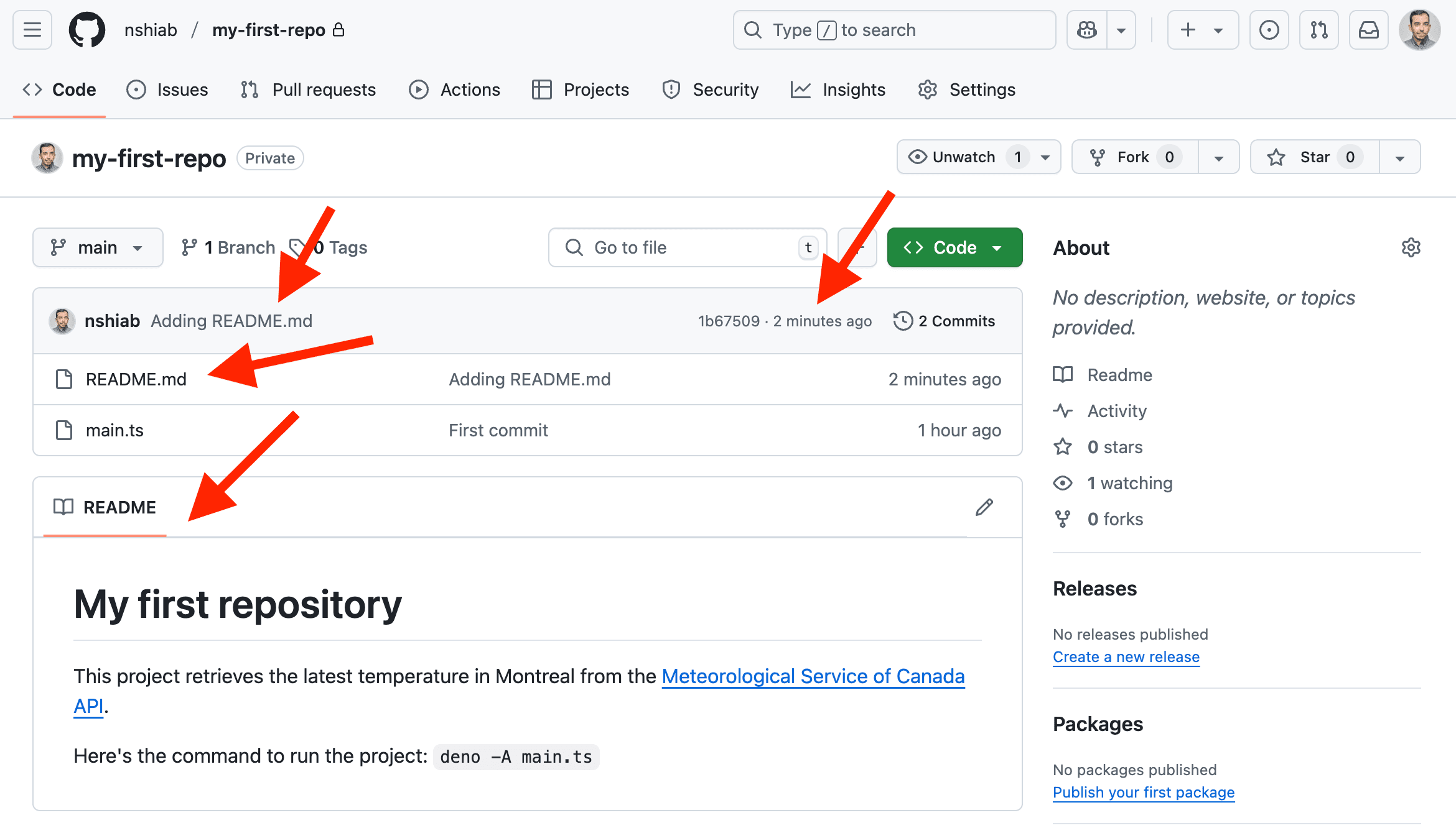 The README on GitHub.