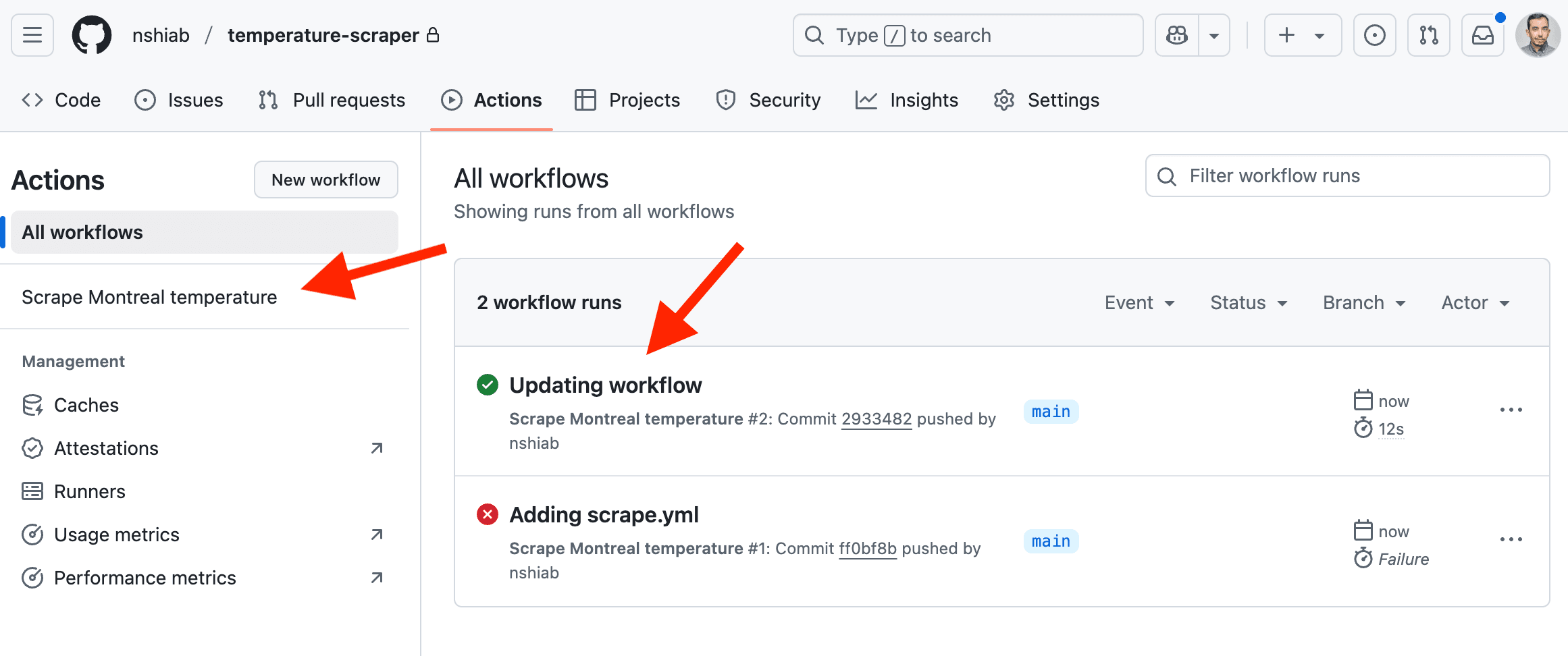 Success workflow.